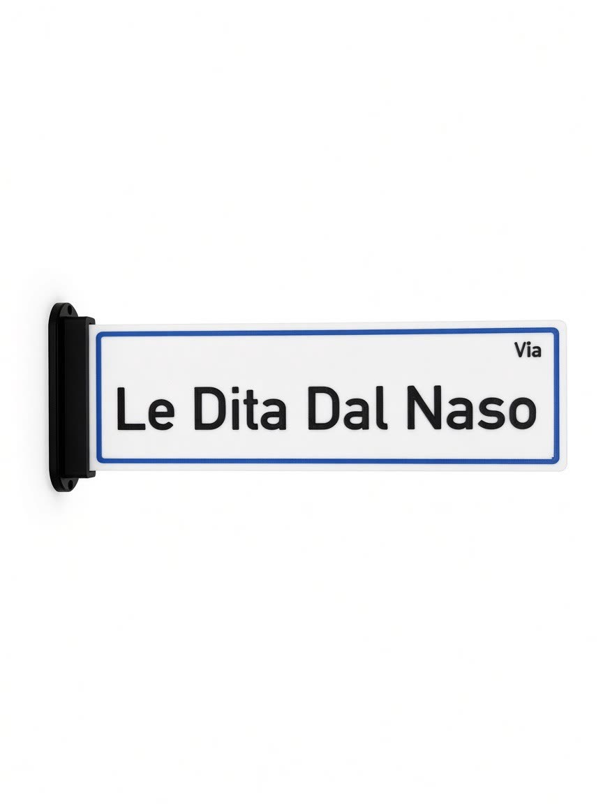 Targa Via Le Dita Dal Naso con supporto da parete